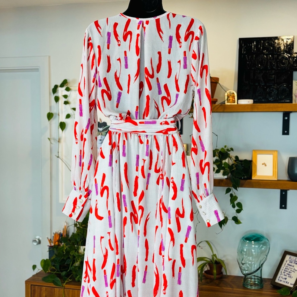 The Moon-Elegant Red and Purple Patterned Maxi Dress - Picture 12 of 14